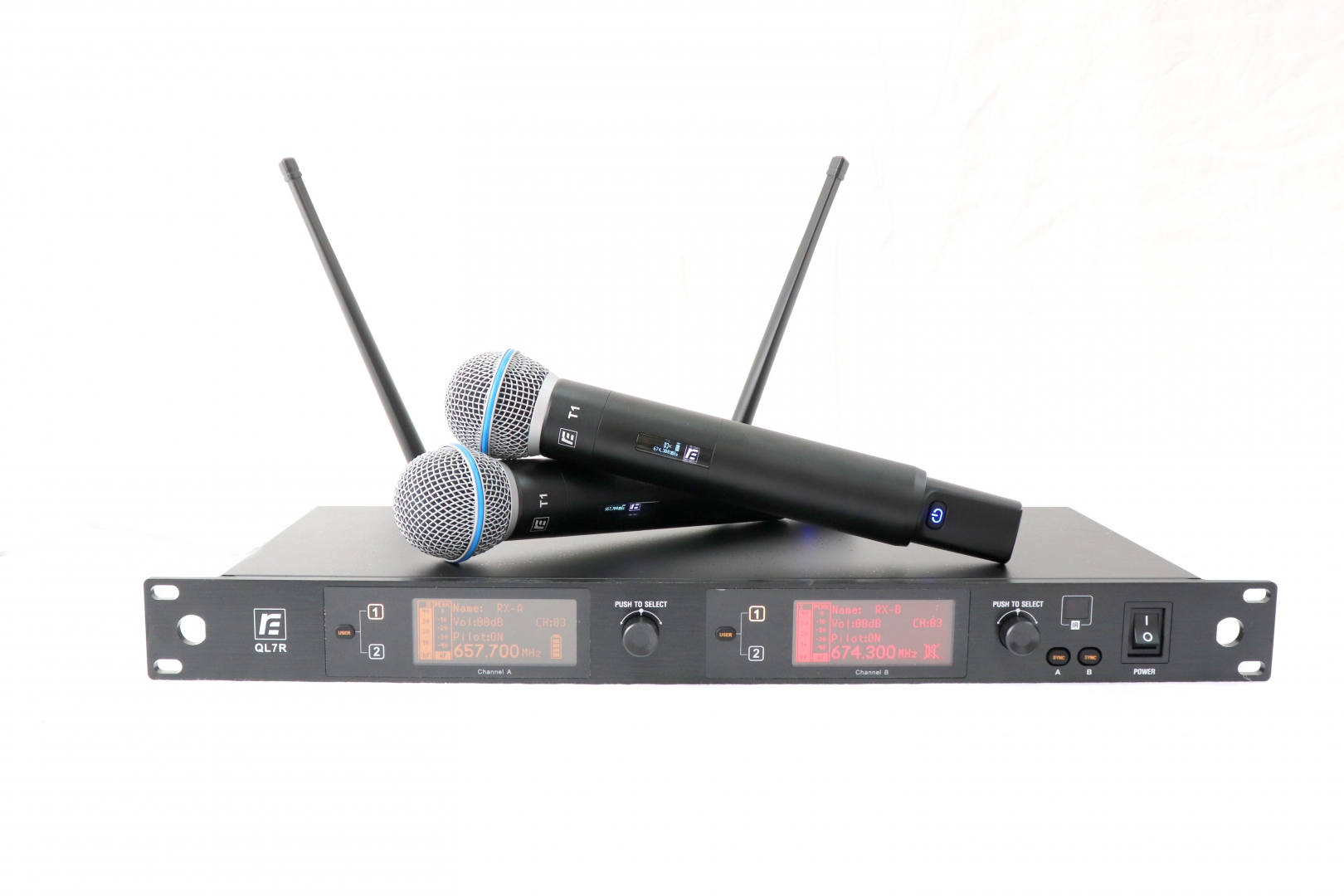 RFIntell QL7R/T1-B 720,500-754,000 МГц 2-канальная радиосистема с 2-мя ручными микрофонами в Шарыпово